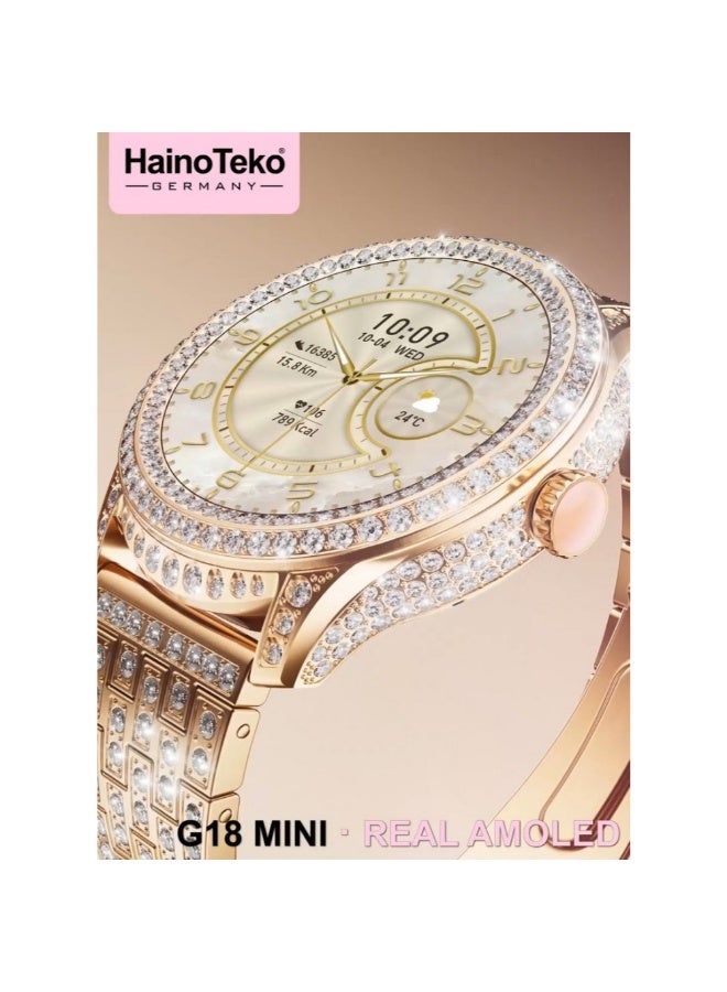 Haino Teko G18 Mini Real AMOLED Stylish Design Smartwatch With Premium Look 3 Pair Straps and Charging Cable Designed for Women - Image 2