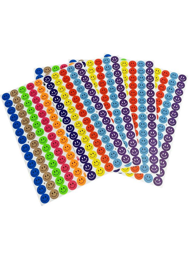 Tag-A-Room ملصقات دائرية مبتسمة بوجه مبتسم 3 4 بوصة 10 ألوان زاهية 8 1 2" × 11" ورقة (2100 عبوة) - Image 2