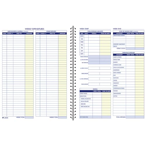 Adams Bookkeeping Record Book, Weekly Format, 8.5 x 11 Inches, White (AFR70) - Image 4