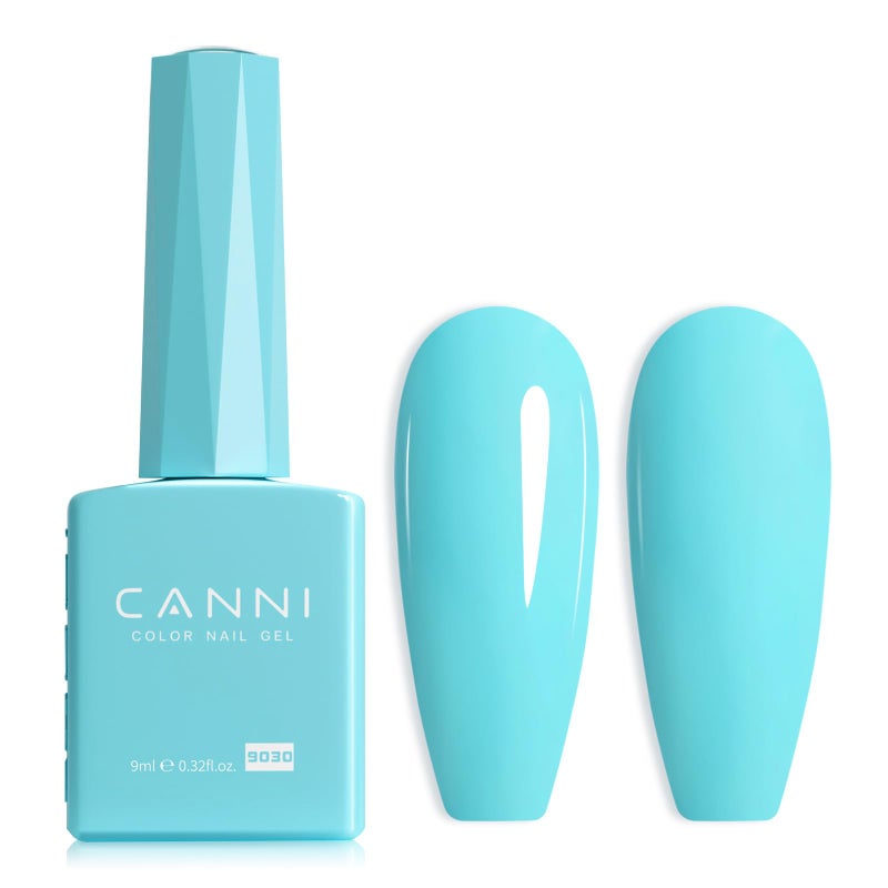 CANNI Pastel Blue Gel Nail Polish, 1Pcs Light Baby Blue Gel Polish Color High Gloss Soak Off U V French Nail Manicure Salon DIY - Image 1