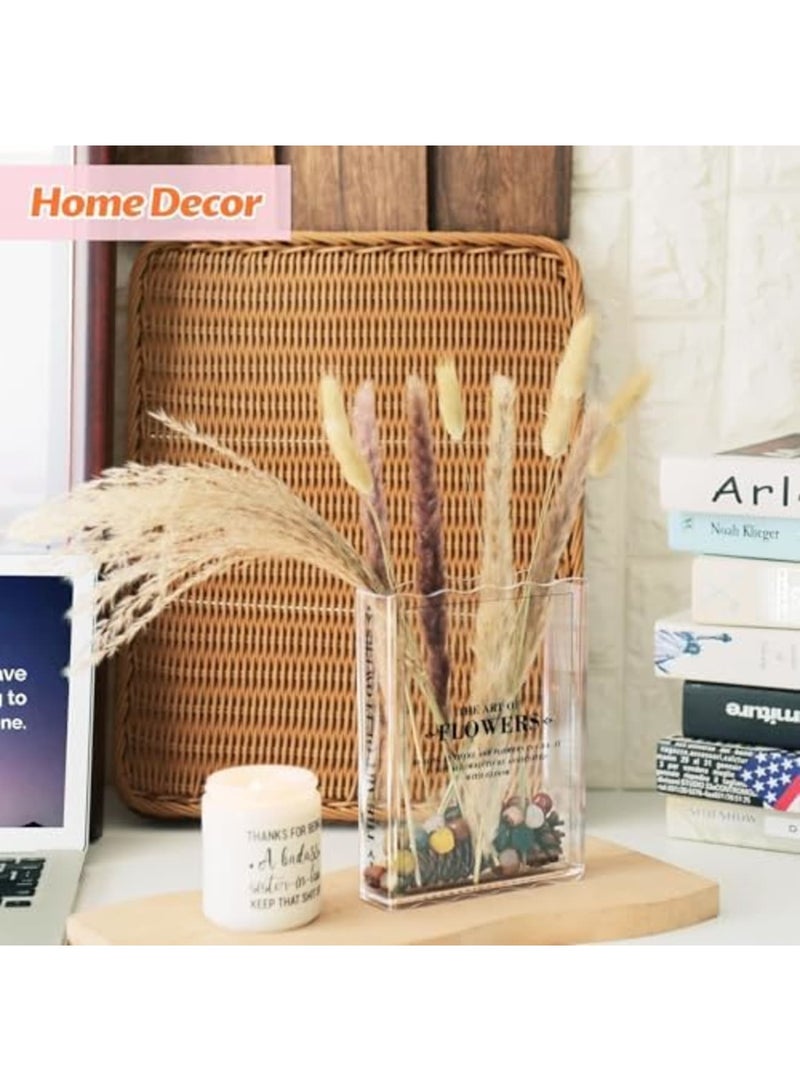 SYOSI مزهرية على شكل كتاب للزهور، هدية أنيقة لعشاق الكتب، ديكور جمالي للمنزل والمكتب، مزهرية زهور من الأكريليك الشفاف بتصميم كتاب فريد، مثالية للرفوف، غرفة النوم، وهدايا المعلمين (شفاف) - Image 5