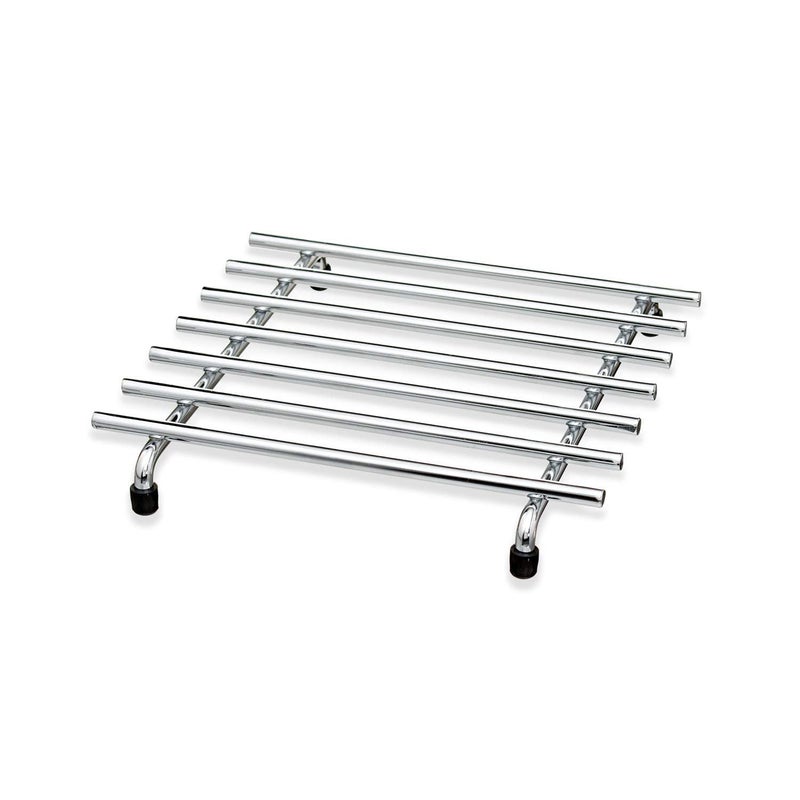 Indian Decor. 31443 Square Kitchen Trivet - Hot Pan Worktop Protector - Metal Stand - Chrome  - Image 2