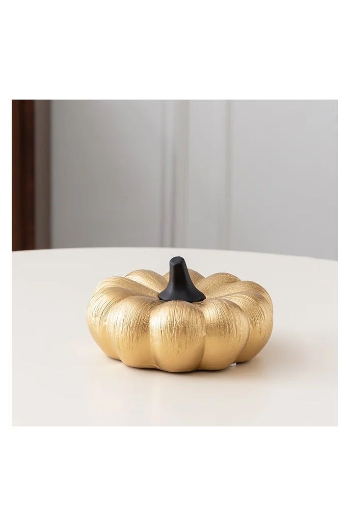 My Pumpkin Pumpkin Ceramic Decorative Art Sculpture Living Room Display Statue Model Home Decor Gold - Image 3