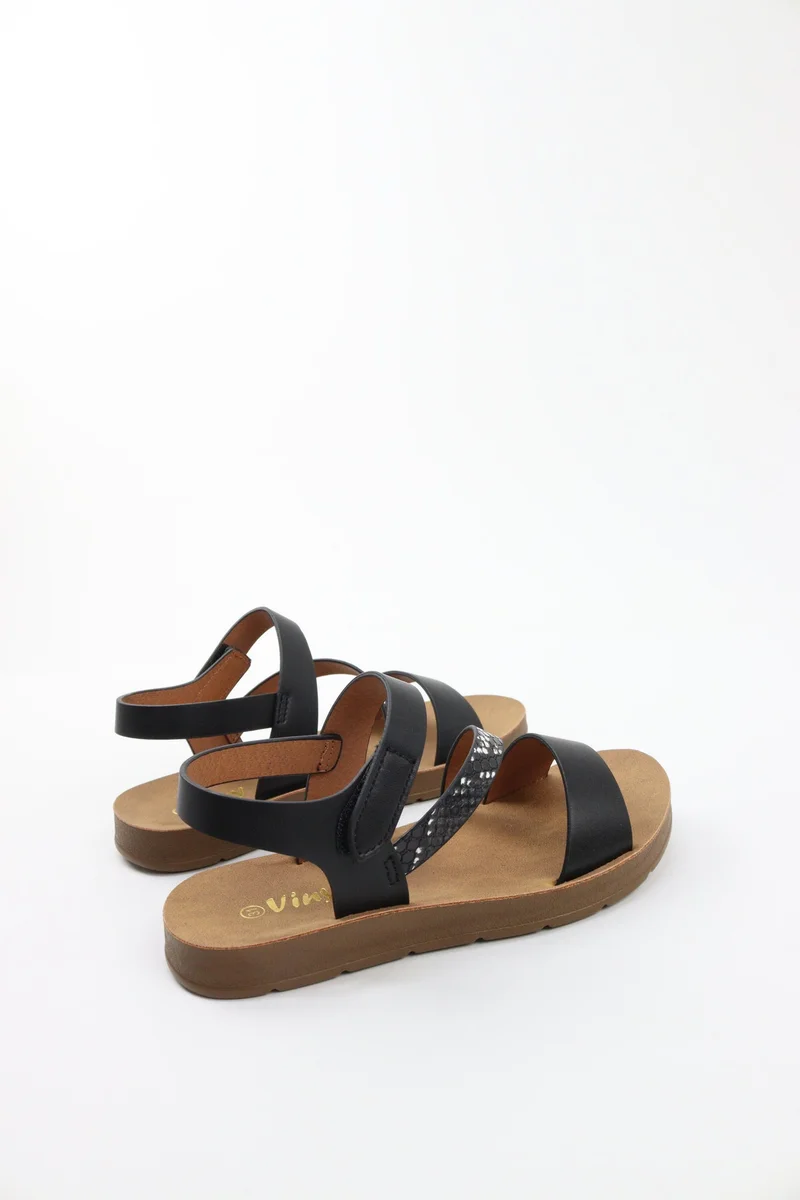 Viny Black Viny Girls' Comfort Ankle Strap Sandals for Women | Best Price UAE