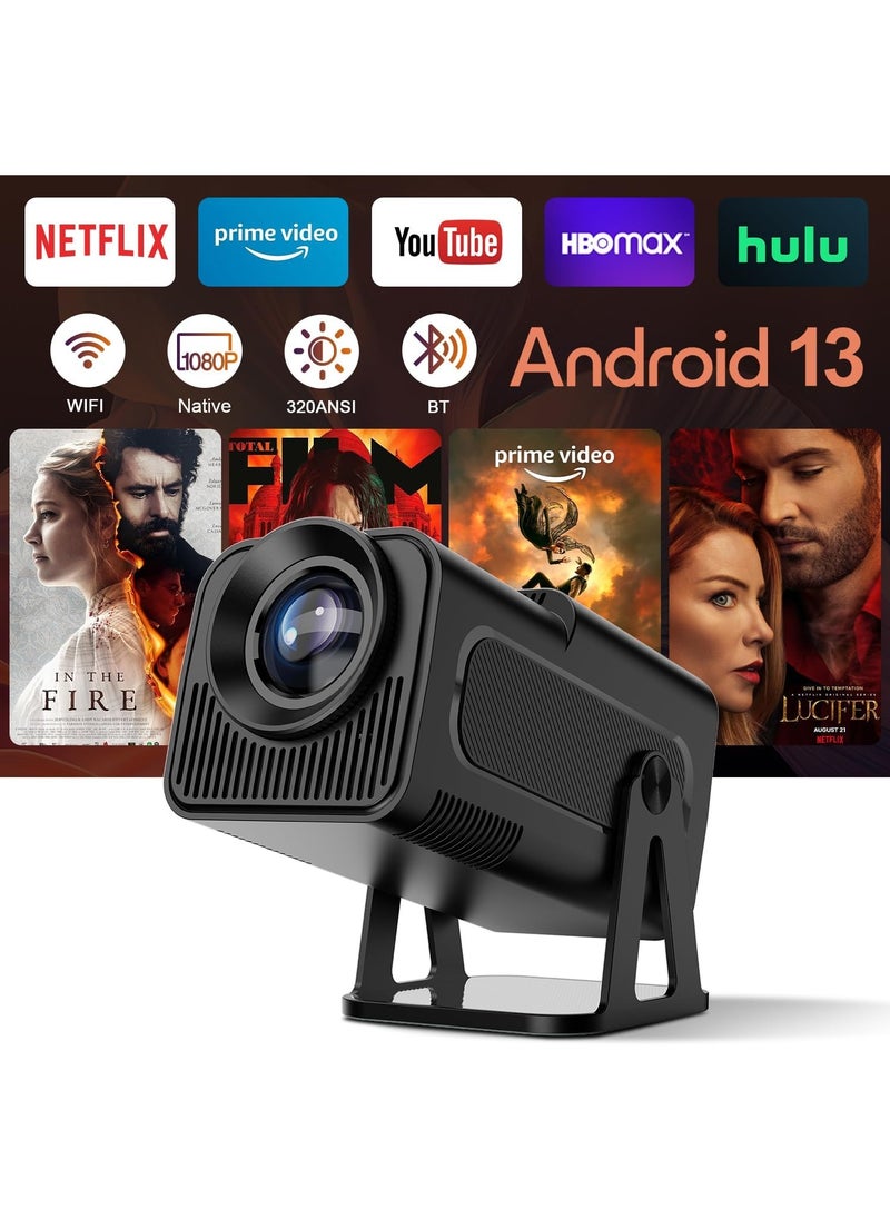 AL RAID 4K HD Smart Projector: Android 11, 390 ANSI Lumens, 1080P, 180° Rotating Screen, WiFi 6, Bluetooth 5.0  - Image 1