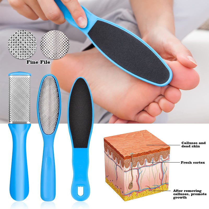 FINTOZER Pedicure Kits - Callus Remover for Feet, 23 in 1 Professional Manicure Set Pedicure Tools Stainless Steel Foot Care, Foot File Foot Rasp Dead Skin for Women Men Home Foot Spa Kit, Blue23 - Image 3