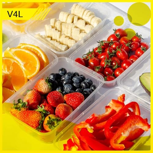 V4L Transparent Takeout Food Rectangular Containers Food Storage Containers With Lids Freezer Safe | Meal Prep | Microwavable Dishwasher | Leakproof | BPA Free (750ml Pack of 10) - Image 4
