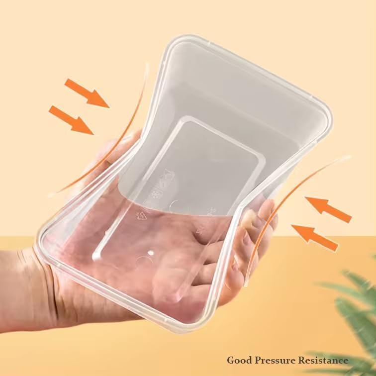 V4L Transparent Takeout Food Rectangular Containers Food Storage Containers With Lids Freezer Safe | Meal Prep | Microwavable Dishwasher | Leakproof | BPA Free (750ml Pack of 10) - Image 2