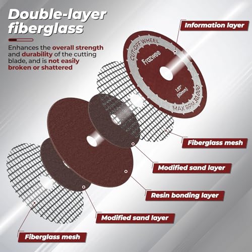 Prozwee 10 Pack 1.97" Cut Off Wheels with 2 Shank(1/4" Mandrel+1/8" Mandrel),Fiberglass Reinforced Rotary Tool Cutting Disc Set - Image 2