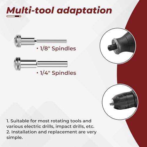 Prozwee 10 Pack 1.97" Cut Off Wheels with 2 Shank(1/4" Mandrel+1/8" Mandrel),Fiberglass Reinforced Rotary Tool Cutting Disc Set - Image 4