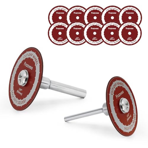Prozwee 10 Pack 1.97" Cut Off Wheels with 2 Shank(1/4" Mandrel+1/8" Mandrel),Fiberglass Reinforced Rotary Tool Cutting Disc Set - Image 1