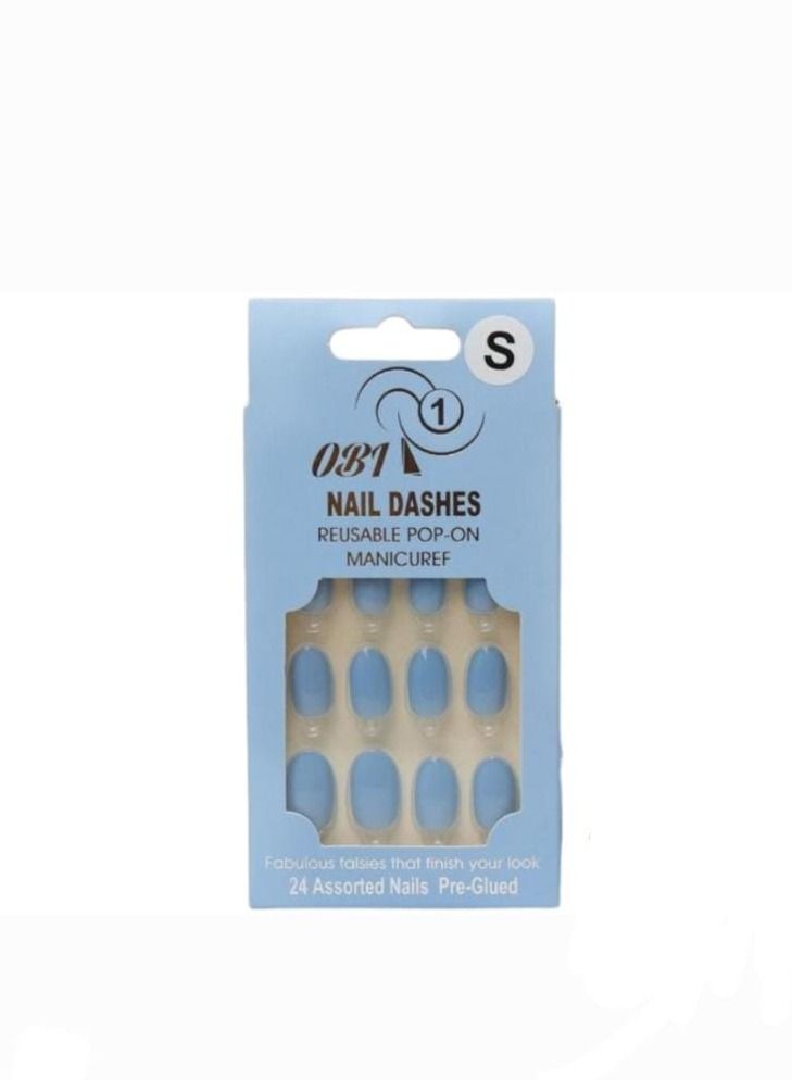 Cute artificial nails consisting of 24 multi colored nails