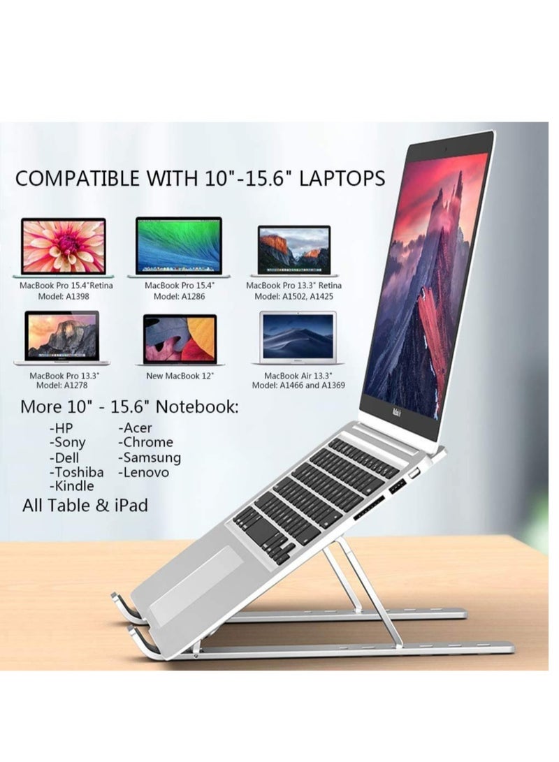 ELTRAZONE Laptop Stand Adjustable Laptop Stand Aluminum Laptop Stands Ergonomic Laptop Stands Compatible with MacBook Air Pro More 10-15.6" Laptops - Image 2