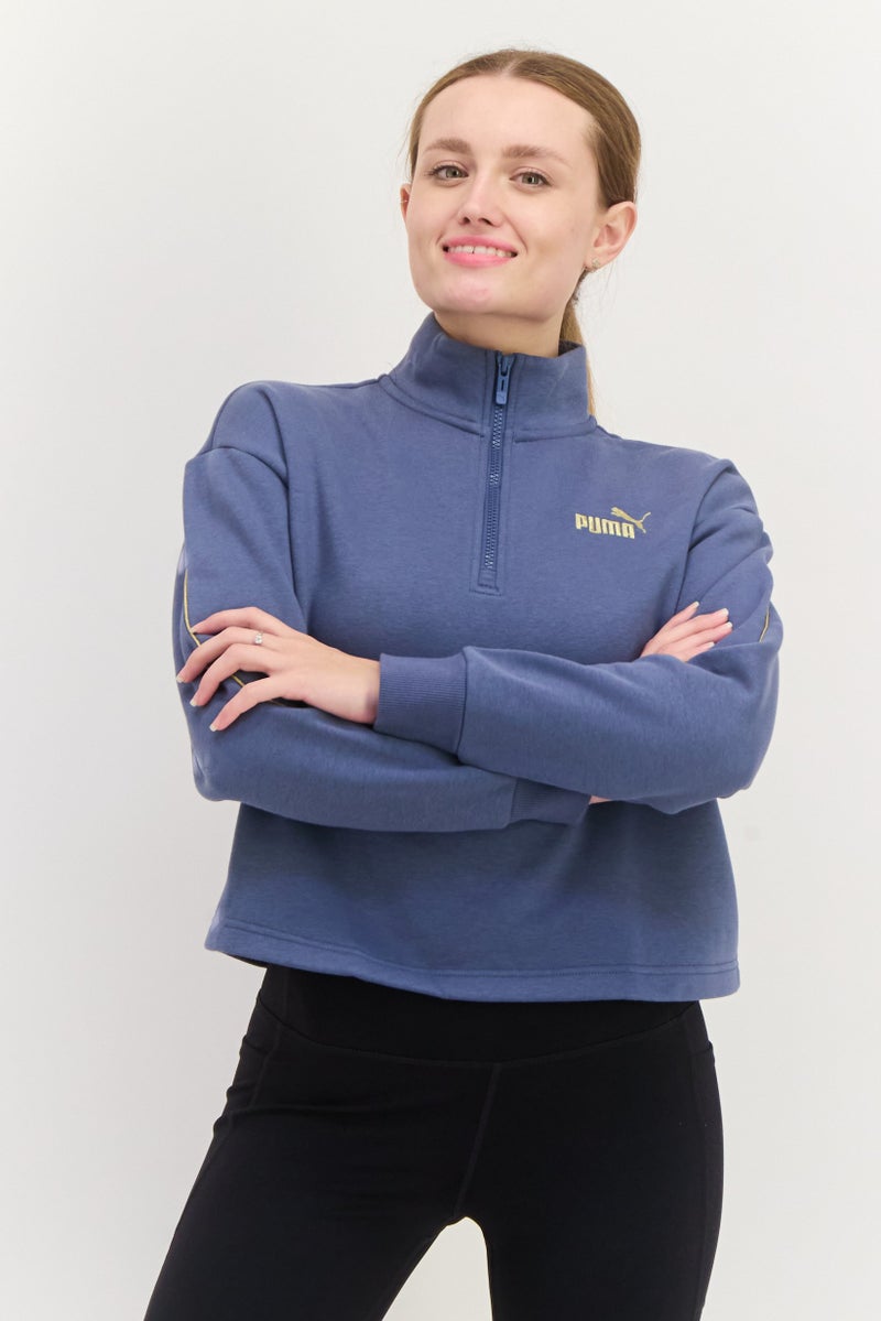 PUMA Women Sportwear Fit Long Sleeves Outdoor Sweatshirt, Sage Blue  - Image 1