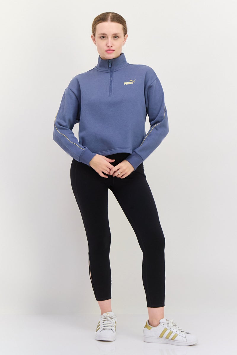 PUMA ملابس رياضية نسائية بأكمام طويلة مناسبة، ساج بلو - Image 4