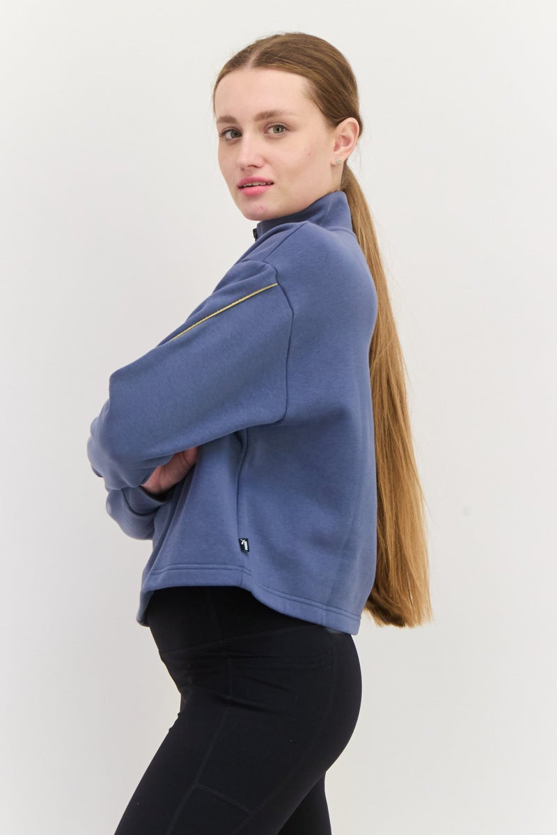 PUMA ملابس رياضية نسائية بأكمام طويلة مناسبة، ساج بلو - Image 2