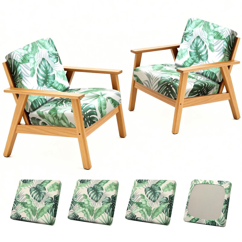 BIETYONE 4Pcs Patio Stretch Cushion CoversOutdoor Sofa Replacement Cover Slipcovers for Patio Furniture Cushion Covers Washable Reusable Furniture Protector - Image 2