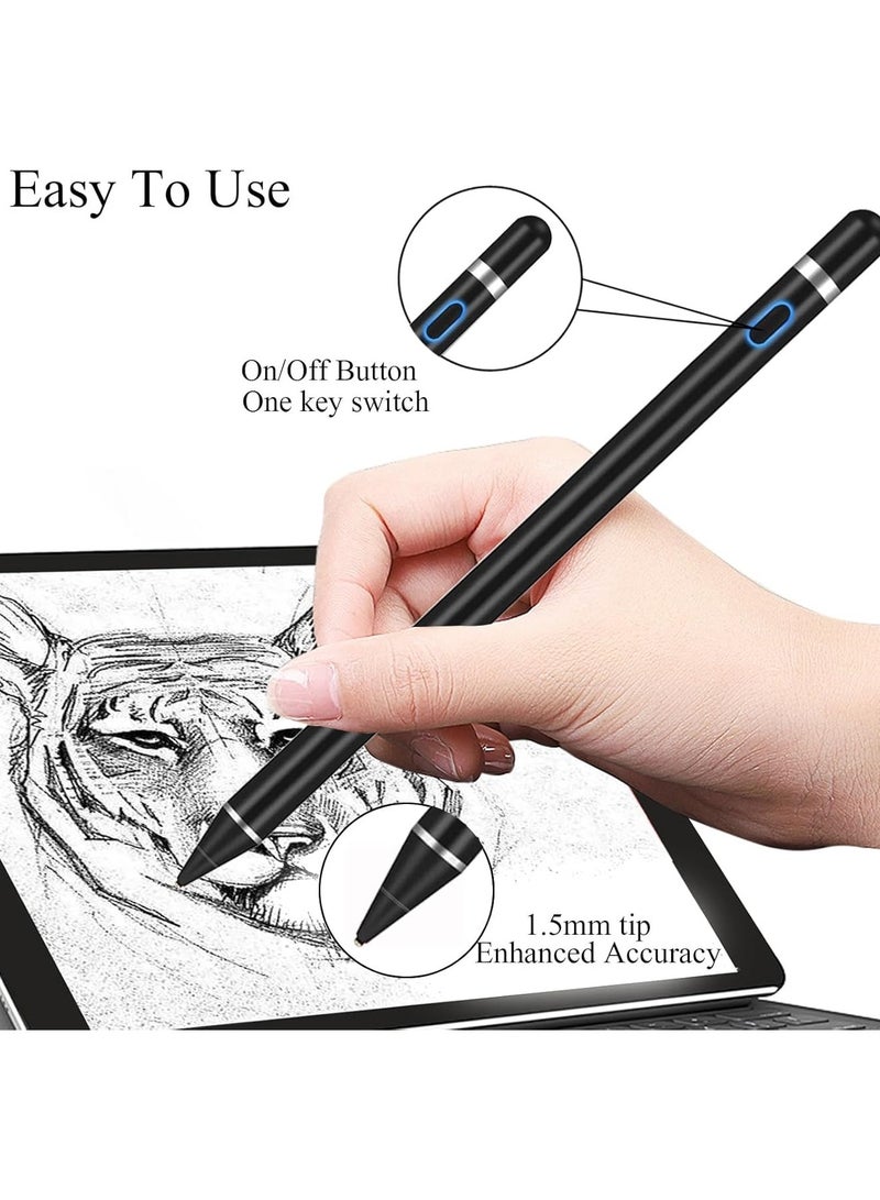 High-precision Stylus touch screen pen, suitable for all types of smart devices, fast charging, long lasting, smooth in drawing and writing, - black - Image 4