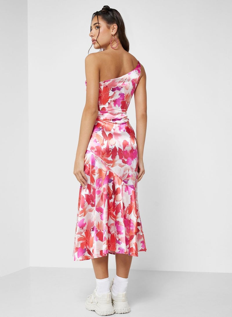 جينجر فستان بكتف واحد مزين بنقشة زهور - Image 2