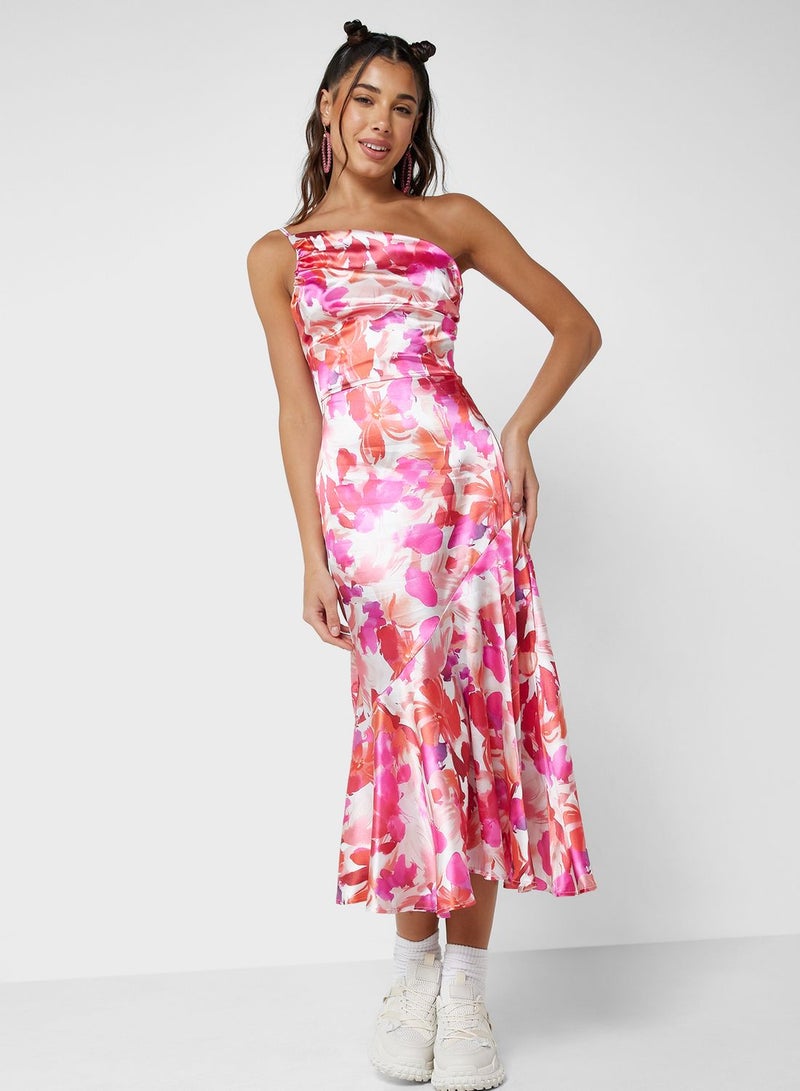 جينجر فستان بكتف واحد مزين بنقشة زهور - Image 4