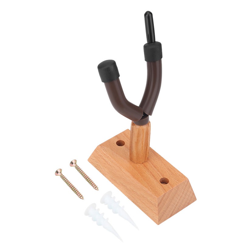 Flanger Violin Wall Hanger with Wooden Base - Sturdy Stainless Steel Hook Silicone Covered for Scratch Protection - Violin Holder for Home Studio Display - Image 1