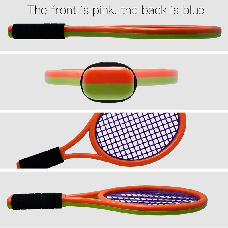 Crefotu Tennis Racket Set for Children,17 Inch Racquet with 1 Tennis Balls,4 Badminton Shuttlecocks and 3 Soft Balls for Toddler Indoor/Outdoor Sports - Image 3