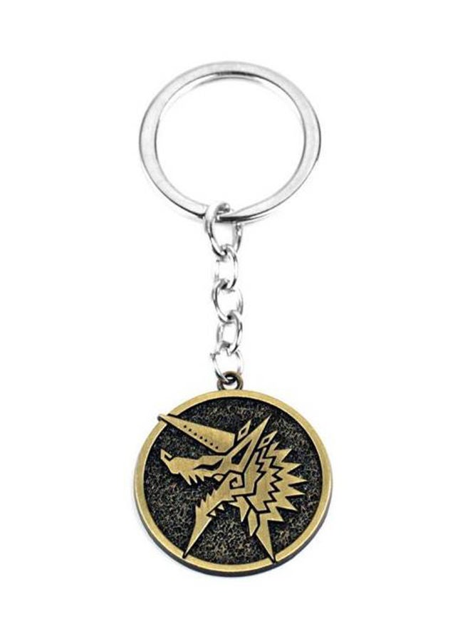NIBEMINENT Game Monster Hunter Wolf Head Logo Alloy Key Chain