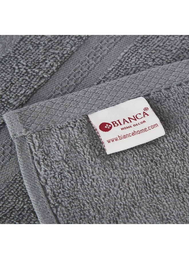 Bianca Zero-Twist 100% Cotton Ultra-Fluffy Towels -4Pc Face Towel (Paradiso) Solid-Grey  - Image 3