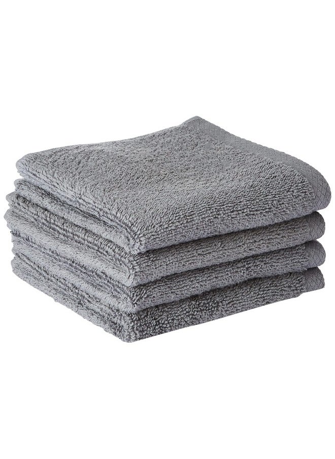 Bianca Zero-Twist 100% Cotton Ultra-Fluffy Towels -4Pc Face Towel (Paradiso) Solid-Grey  - Image 1