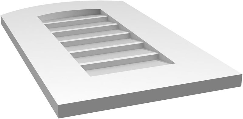 Ekena Millwork 14"W x 24"H Arch Top Surface Mount PVC Gable Vent: Non-Functional, w/ 3-1/2"W x 1"P Standard Frame - Image 3