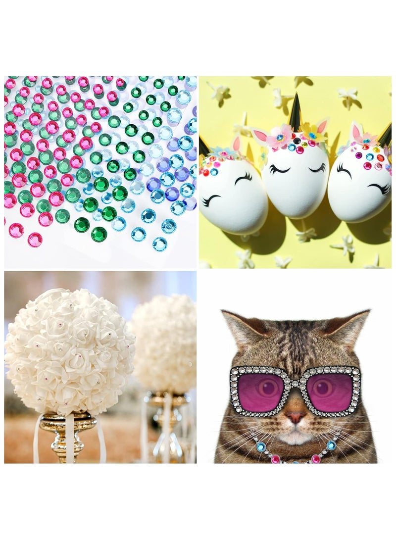 Rhinestone Stickers 2478Pcs Self Adhesive Facial Gem Stickers,4 Sizes 15 Colors for DIY Decorative Crafts, Nails, Makeup Festival, Holiday Cards  - Image 5