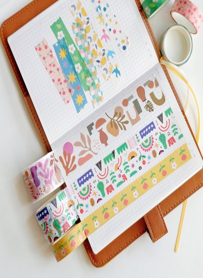 Bomichi Washi Tape, Aesthetic Colored Decorative Cute Scrapbook Tape for Scrapbooking Supplies Journaling Craft Junk Journal (Cute) - Image 3