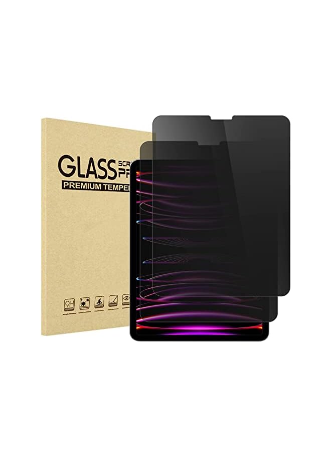 Procases [2 Pack] iPad Pro 12.9 Inch Privacy Screen Protector 2022 2021 2020 2018, Anti-Spy Tempered Glass Screen Film Guard for Apple iPad Pro 12.9" 6th 5th 4th 3rd Generation - Image 2