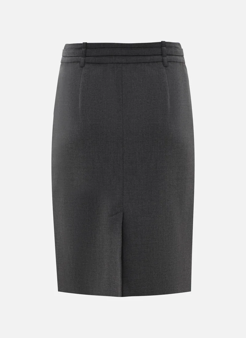 Lichi Knee-length mini skirt with imitation side pockets and a belt