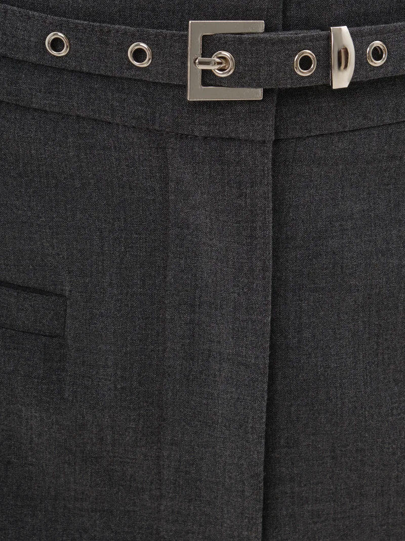 Lichi  Knee-length mini skirt with imitation side pockets and a belt for Women | Best Price UAE