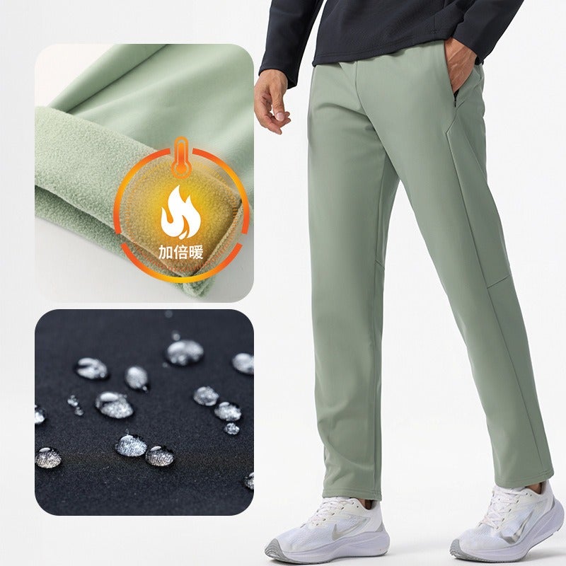 Ou Ke Men's Outdoor Hiking Trousers Autumn Winter Thick Casual Pants Windproof Waterproof Trekking Running Trousers - Image 1