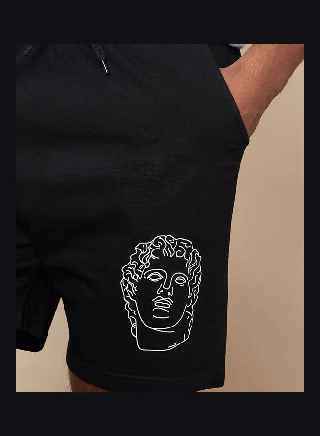 Styli Placement Logo Regular Fit Shorts