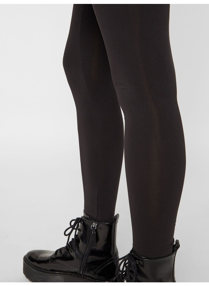 PCS Seamless Regular Waist Plain Long Leggings  - Image 2