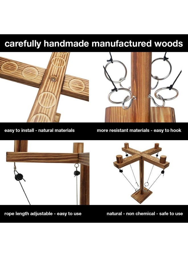 Ring Toss Game for Adults Up to 4 Players - Wooden Table Top Ring Hook Game - Easy to Assemble - Multiple Game Scenes - Classic Ring Toss Game for Adults  - Image 5