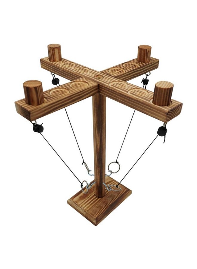 Ring Toss Game for Adults Up to 4 Players - Wooden Table Top Ring Hook Game - Easy to Assemble - Multiple Game Scenes - Classic Ring Toss Game for Adults  - Image 1