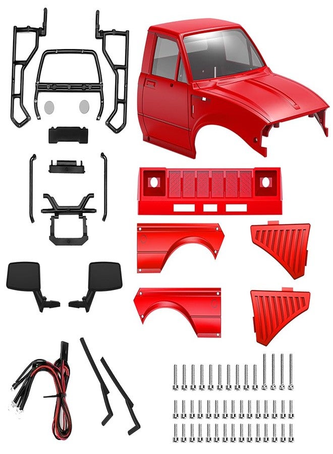 YSKMLOLP 1/24 Pickup Truck Hard Body with Rear Cage Frame for 1/24 RC Crawler Axial SCX24 Bronco/Wrangler/C10/Base Camp Wheelbase 133mm (Yellow) - Image 3