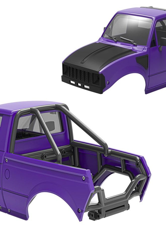 YSKMLOLP 1/24 Pickup Truck Hard Body with Rear Cage Frame for 1/24 RC Crawler Axial SCX24 Bronco/Wrangler/C10/Base Camp Wheelbase 133mm (Yellow) - Image 5