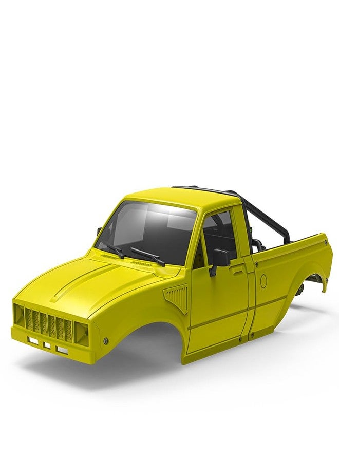 YSKMLOLP 1/24 Pickup Truck Hard Body with Rear Cage Frame for 1/24 RC Crawler Axial SCX24 Bronco/Wrangler/C10/Base Camp Wheelbase 133mm (Yellow) - Image 1