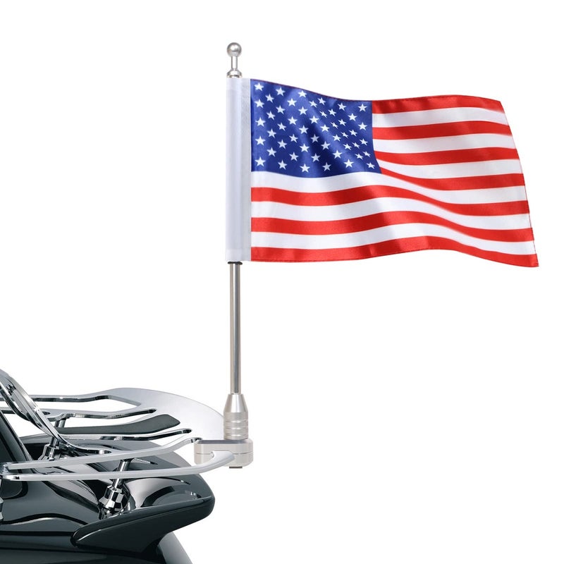 American Flag USA and Flag Pole Mount for Honda Goldwing GL1500 GL1200 GL1800 20012012 Fits Motorcycle Rear Luggage Rack