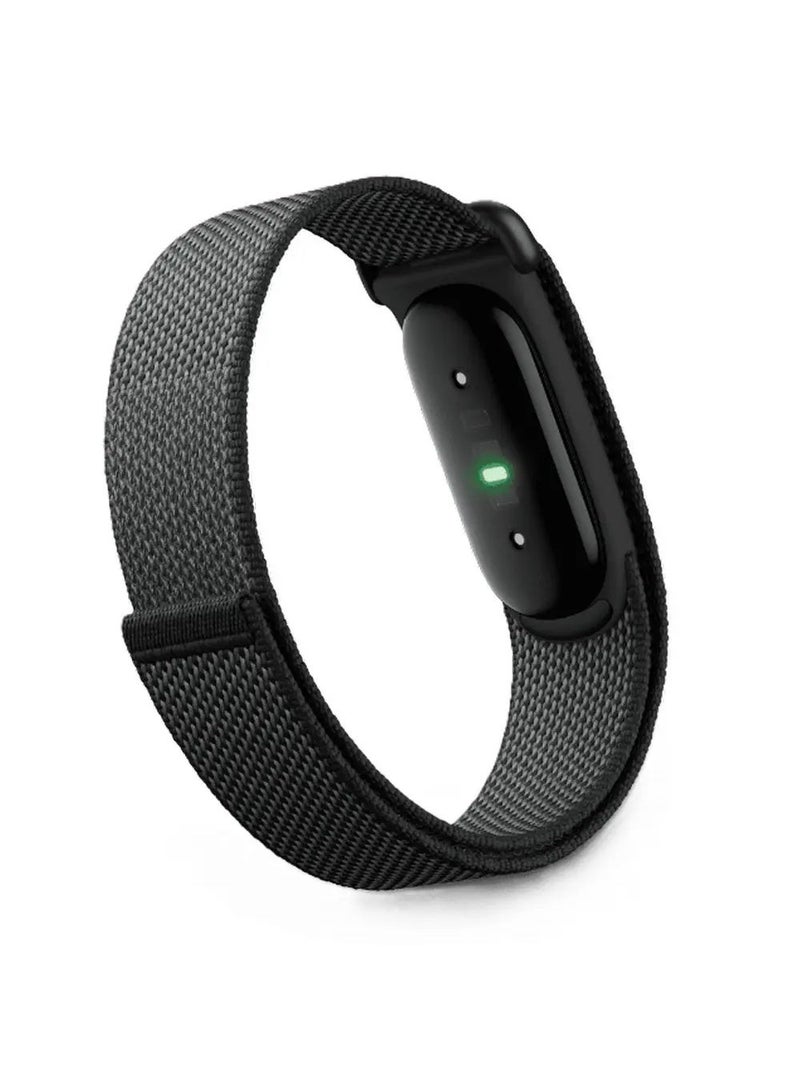LOOP Woven Nylon Smart Band Strap, Adjustable Breathable Replacement Wristband for Fitness Tracker - Black - Image 3