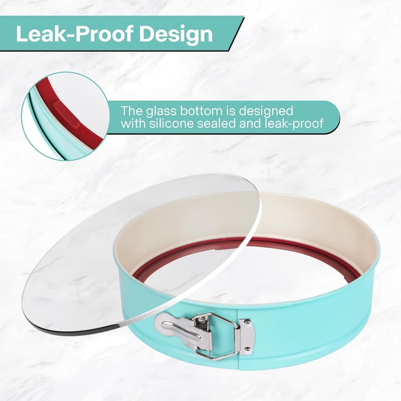 Spmarkt 10-Inch Glass Bottom Springform Pan with Silicone Seal, Springform Pan 10 inch Nonstick,10In Cheesecake Pans Springform, Leak-Proof, Nontoxic & Oven-Safe - Image 4