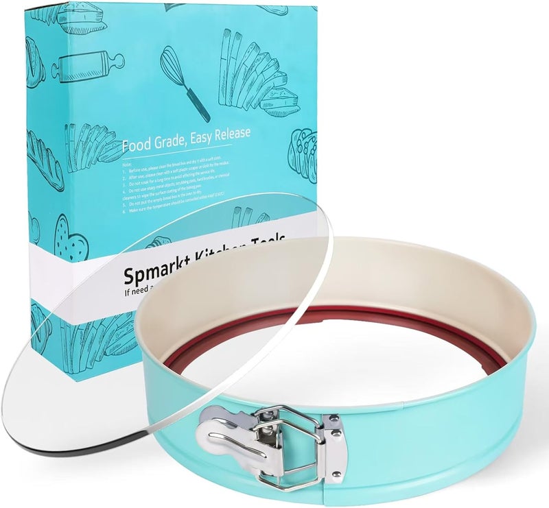 Spmarkt 10-Inch Glass Bottom Springform Pan with Silicone Seal, Springform Pan 10 inch Nonstick,10In Cheesecake Pans Springform, Leak-Proof, Nontoxic & Oven-Safe - Image 1