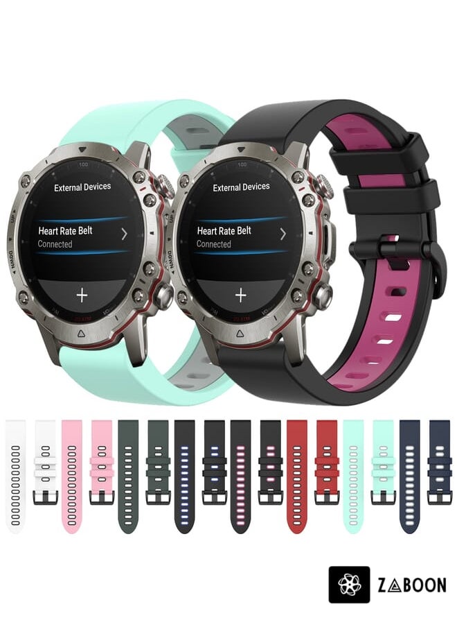 Zaboon - Replacement Band For Amazfit Falcon 22mm Two-Color Sports Silicone - Image 1