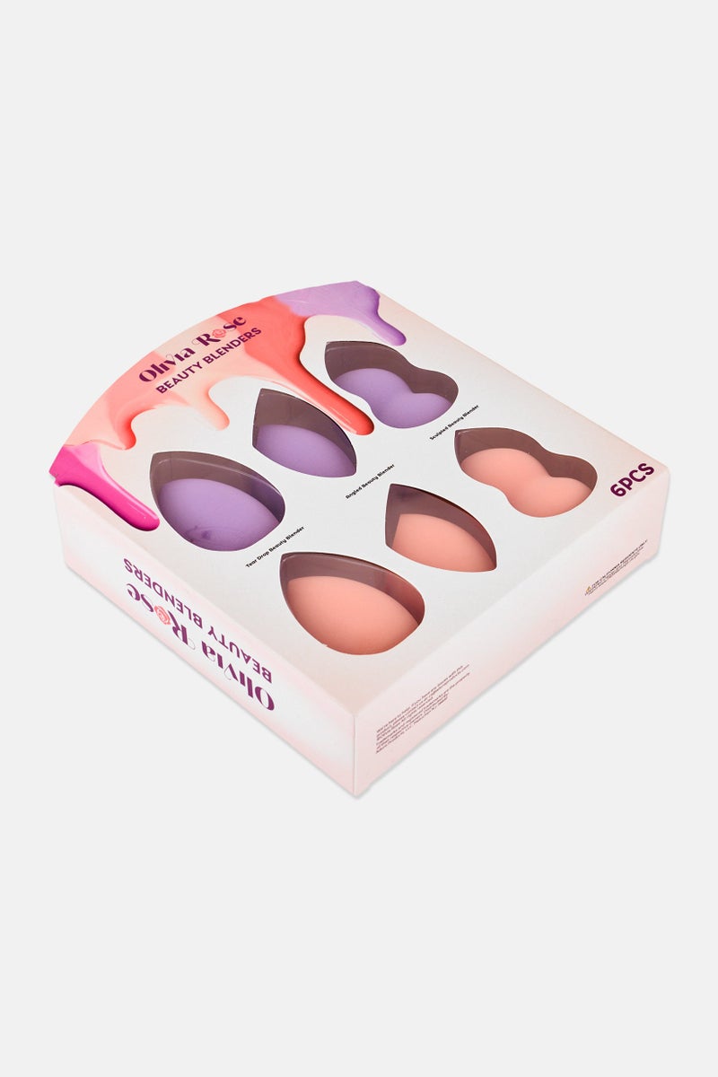Olivia Rose 6 Pieces Beauty Blenders, Multicolor - Image 3