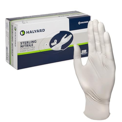 HALYARD STERLING Nitrile Exam Gloves, Non-Sterile, Powder-Free, 3.8 mil, 9.5 Inches, Gray, Small, 45269 (Box of 100) - Image 5